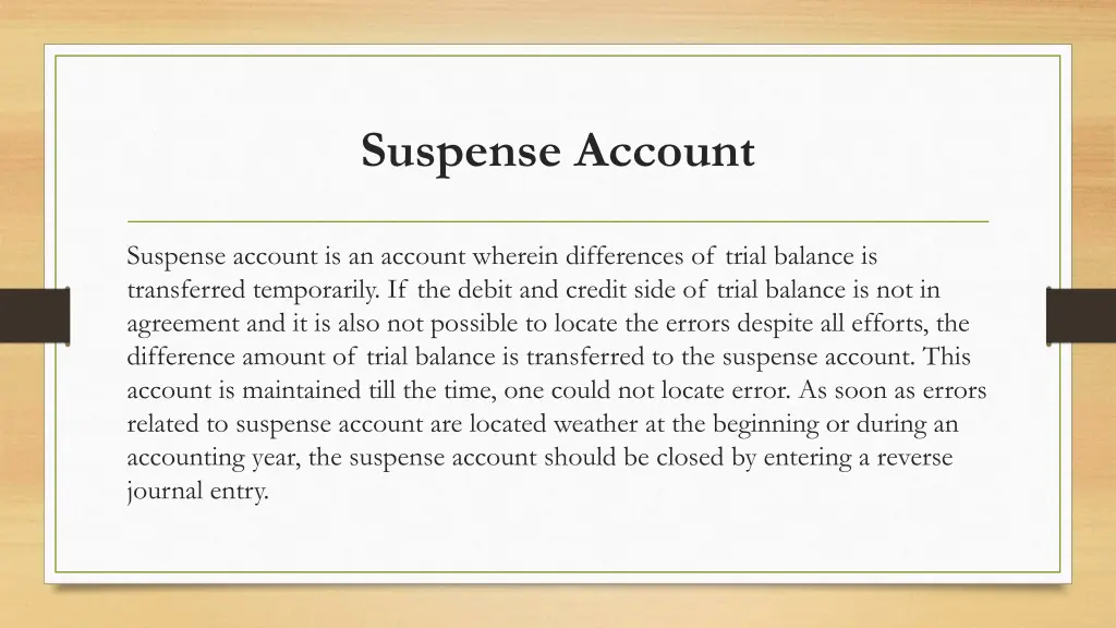 suspense account