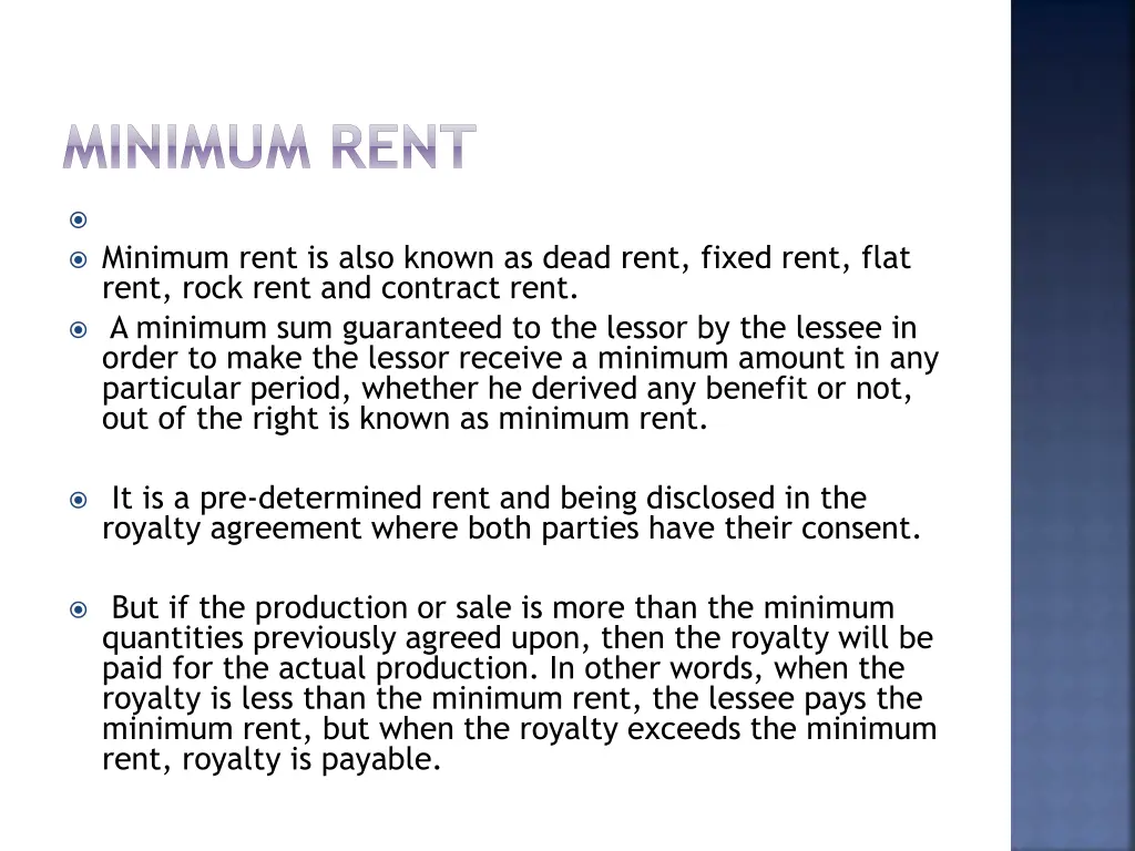 minimum rent