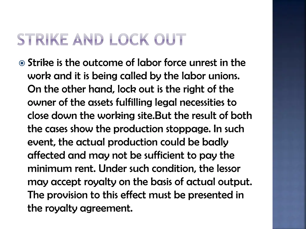 strike and lock out