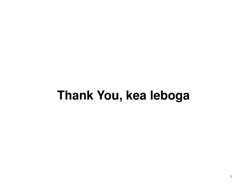 thank you kea leboga