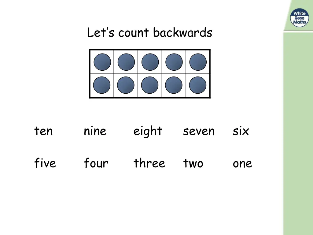 let s count backwards