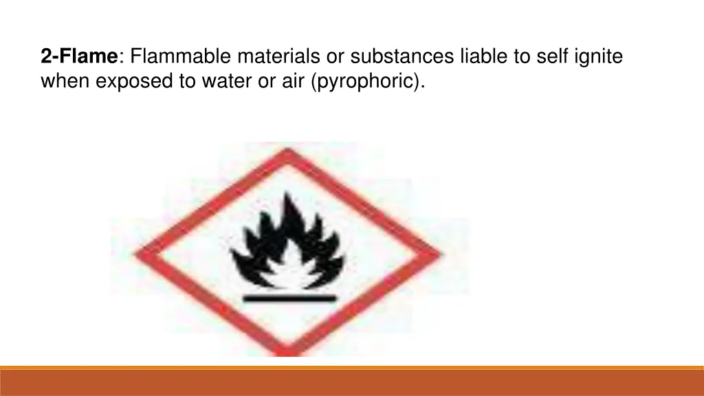 2 flame flammable materials or substances liable