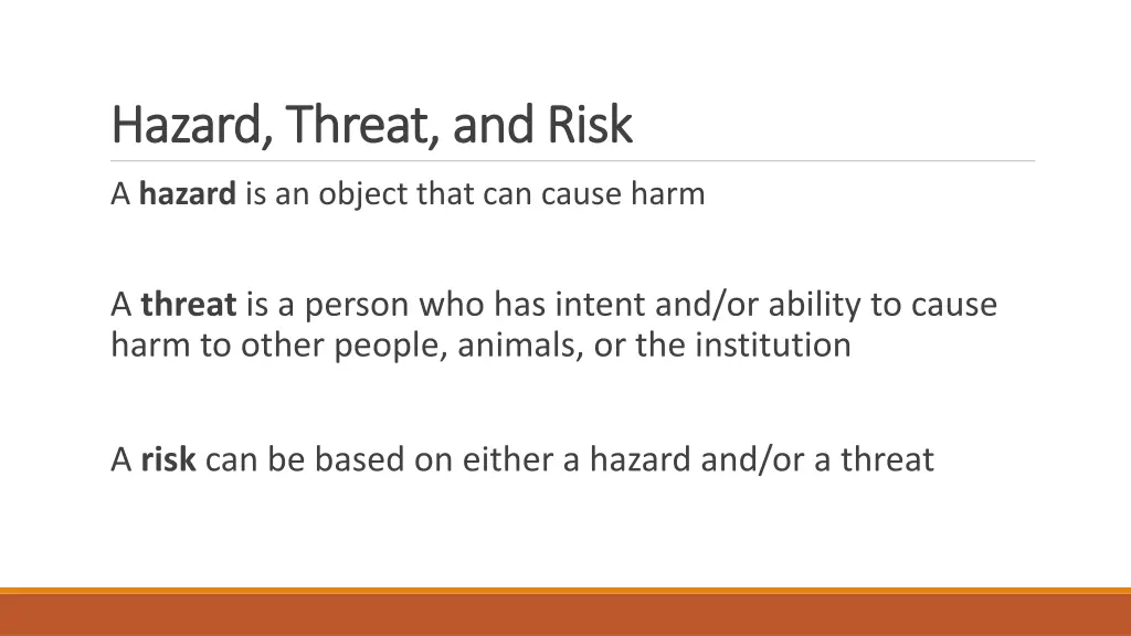 hazard threat and risk hazard threat and risk