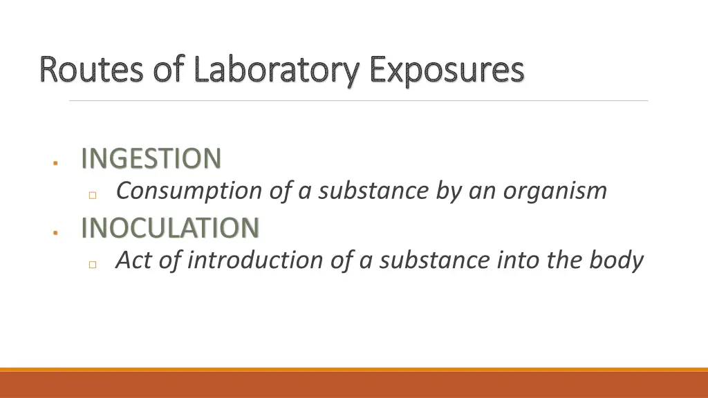 routes of laboratory exposures