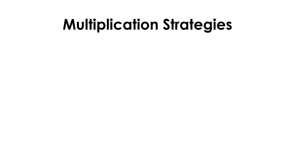 multiplication strategies