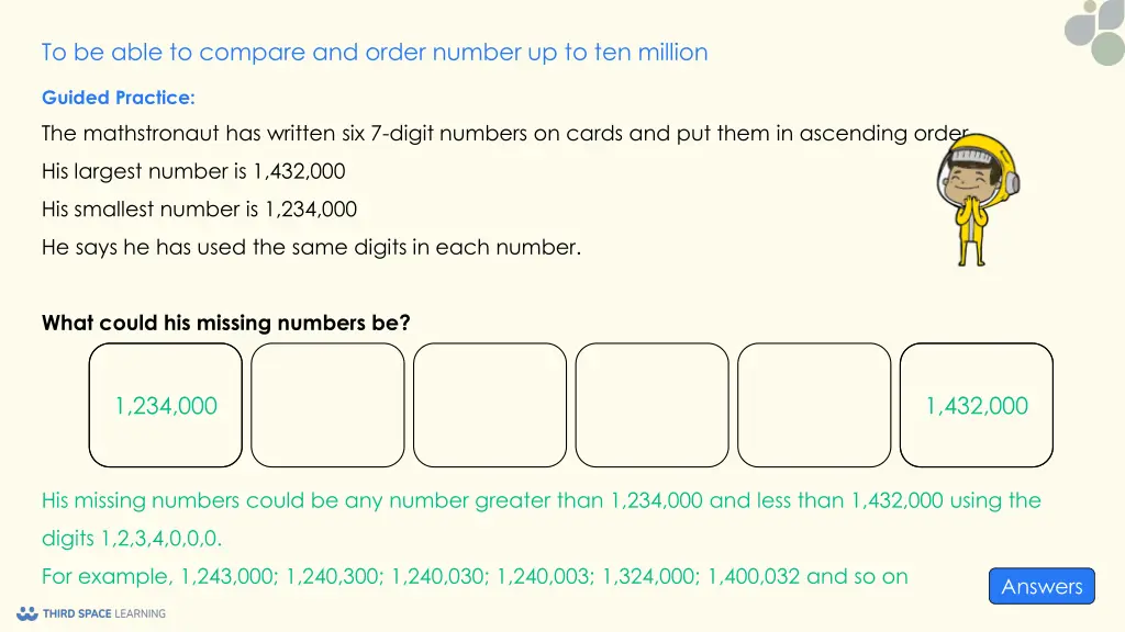 to be able to compare and order number 10