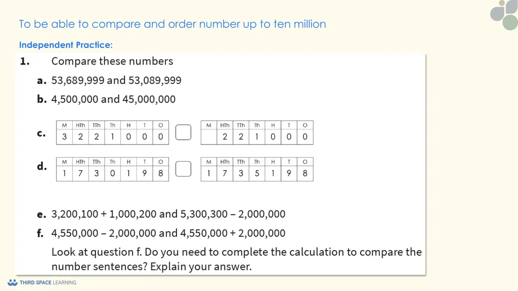 to be able to compare and order number 6