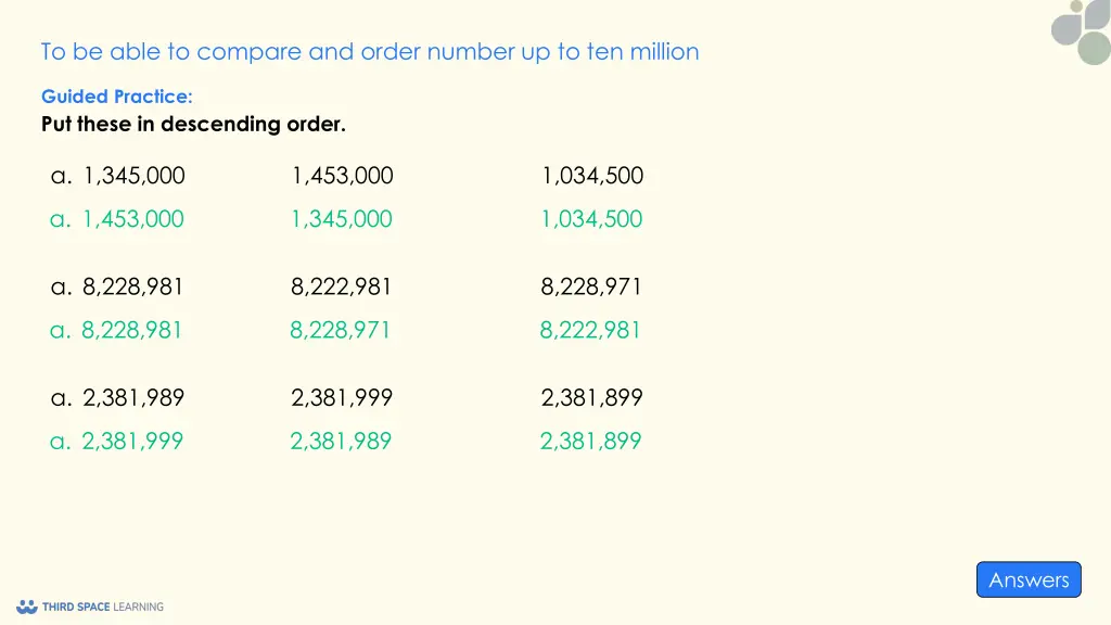 to be able to compare and order number 8