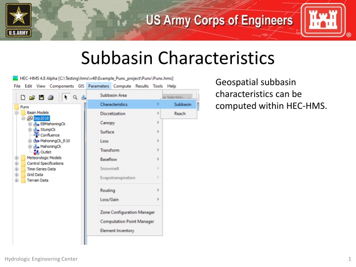 subbasin characteristics