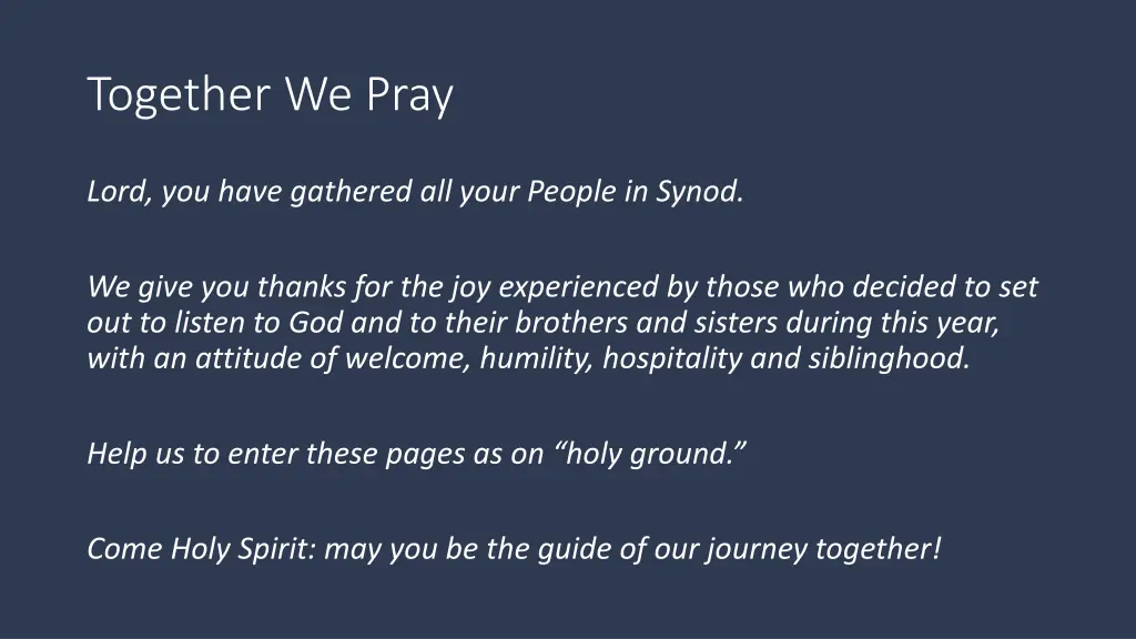 together we pray