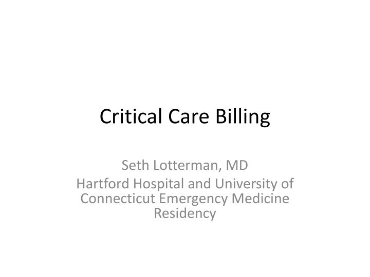 critical care billing