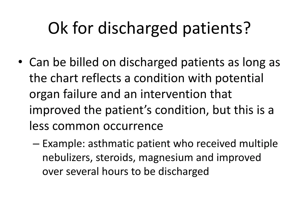 ok for discharged patients