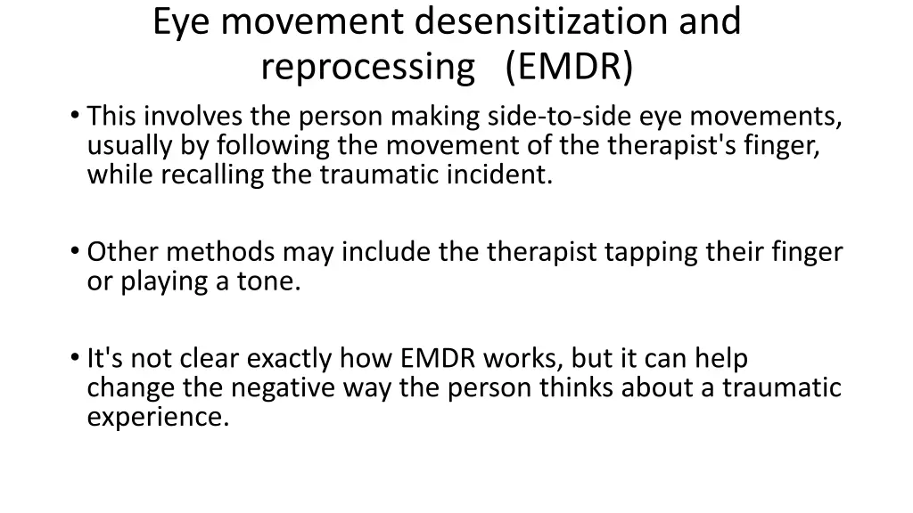 eye movement desensitization and reprocessing