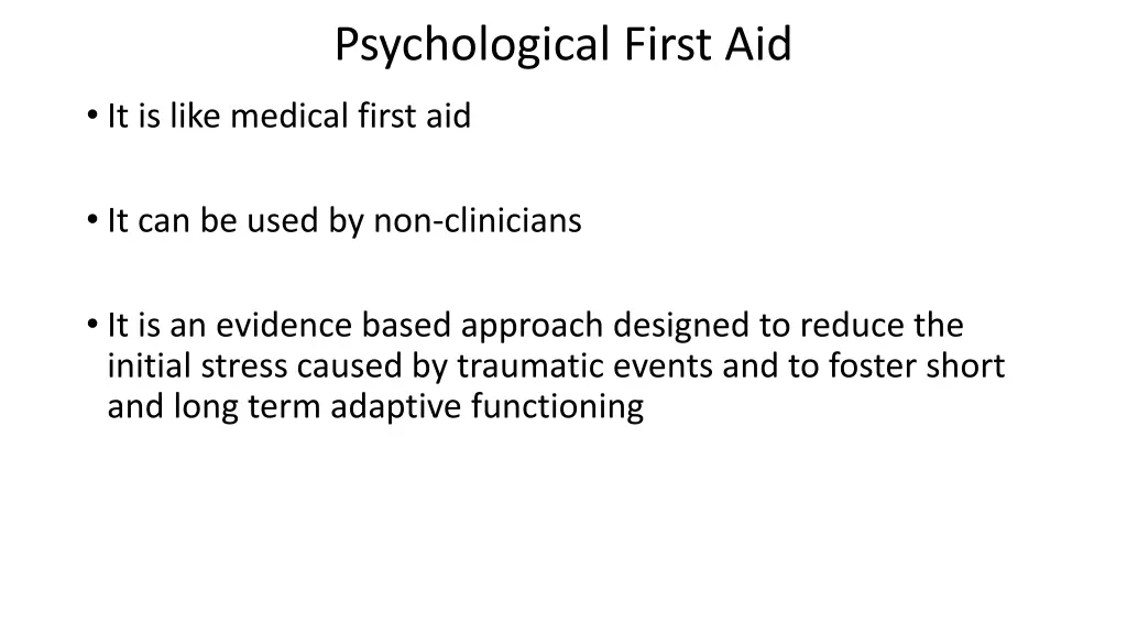 psychological first aid