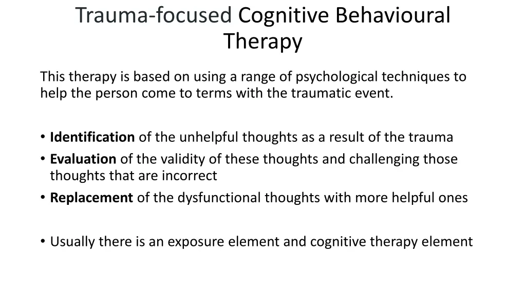 trauma focused cognitive behavioural therapy