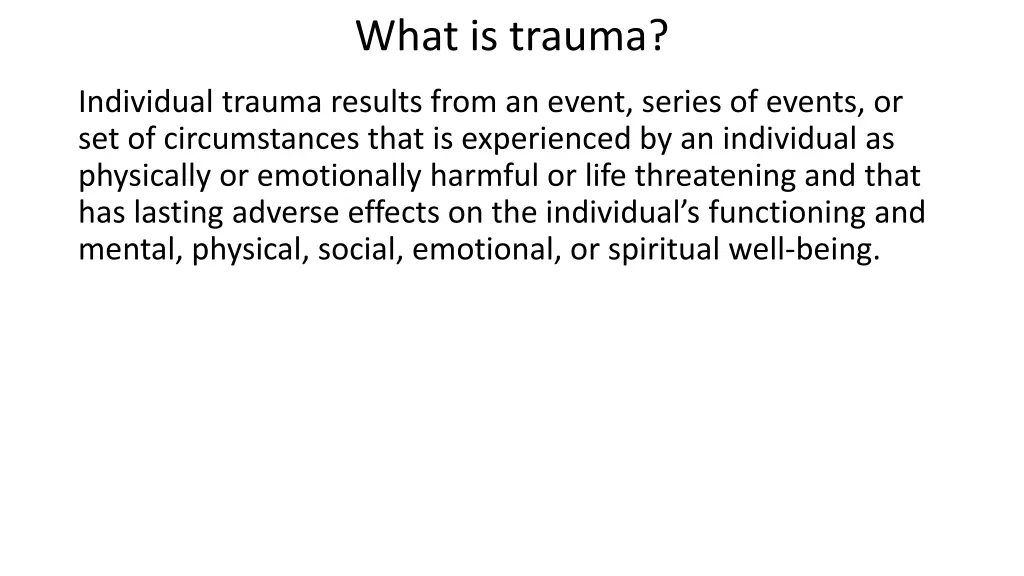 what is trauma