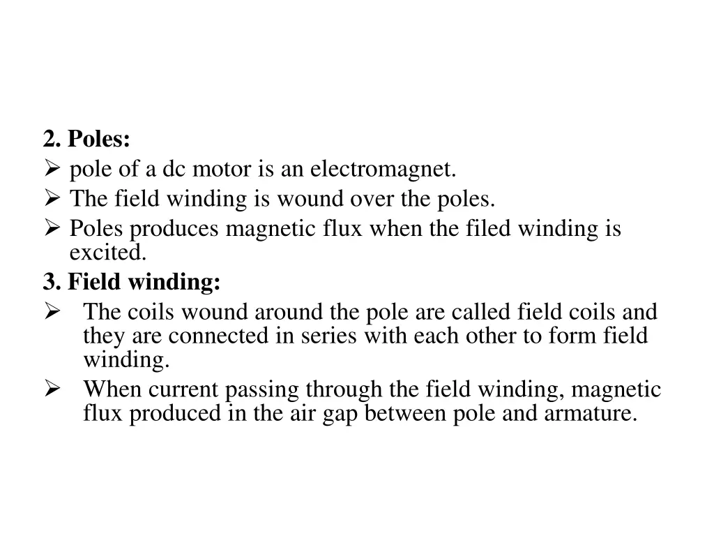 2 poles pole of a dc motor is an electromagnet