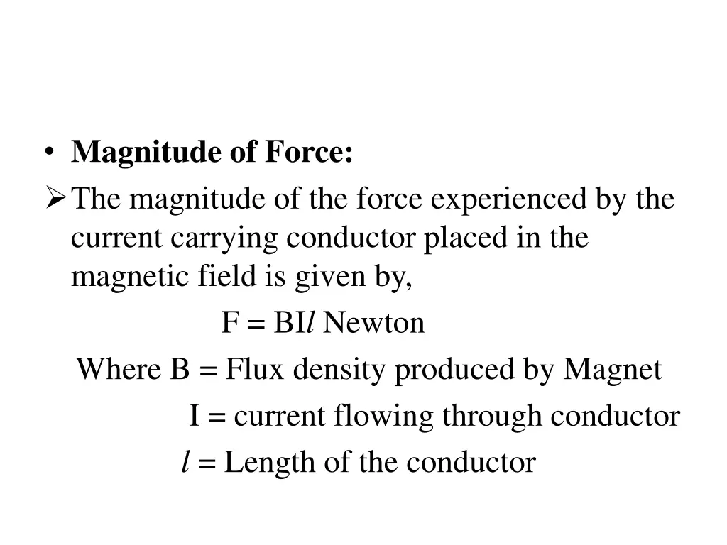 magnitude of force the magnitude of the force