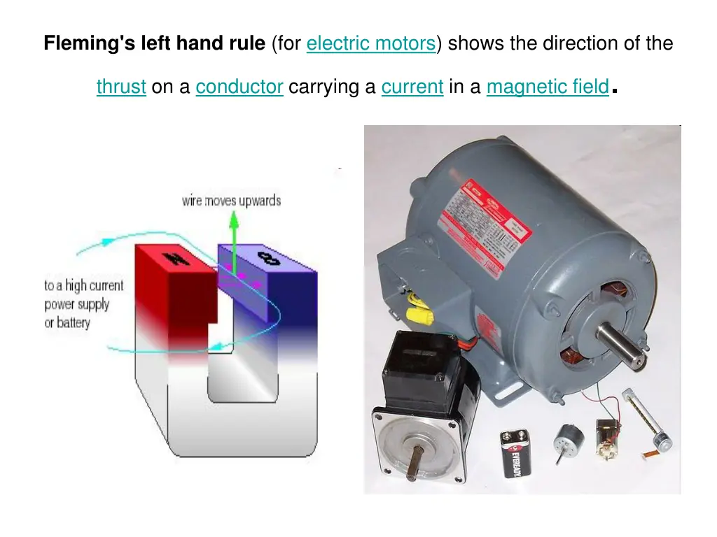 fleming s left hand rule for electric motors