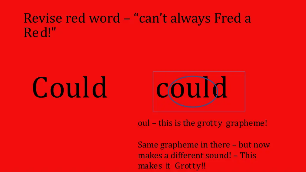 revise red word can t always fred a red