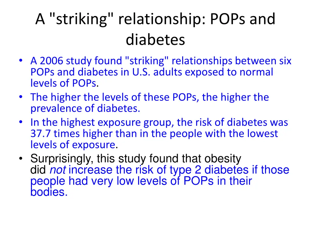 a striking relationship pops and diabetes a 2006