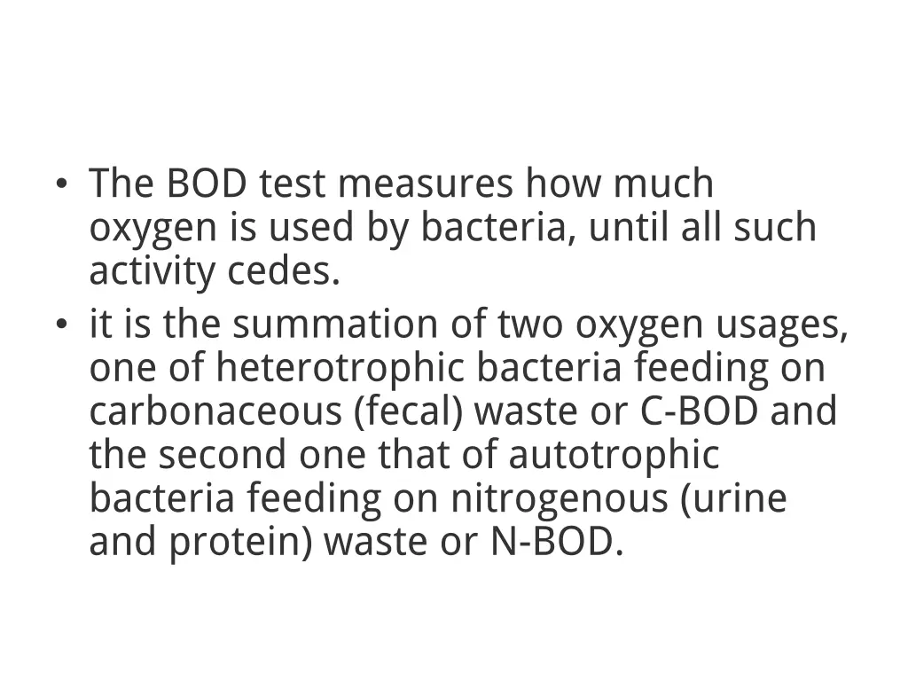 the bod test measures how much oxygen is used