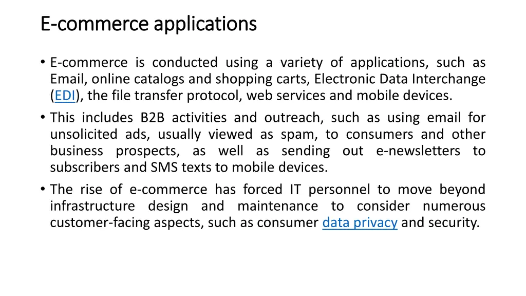 e e commerce applications commerce applications