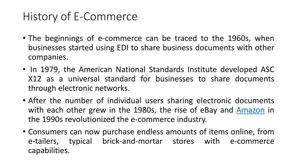 history of e commerce