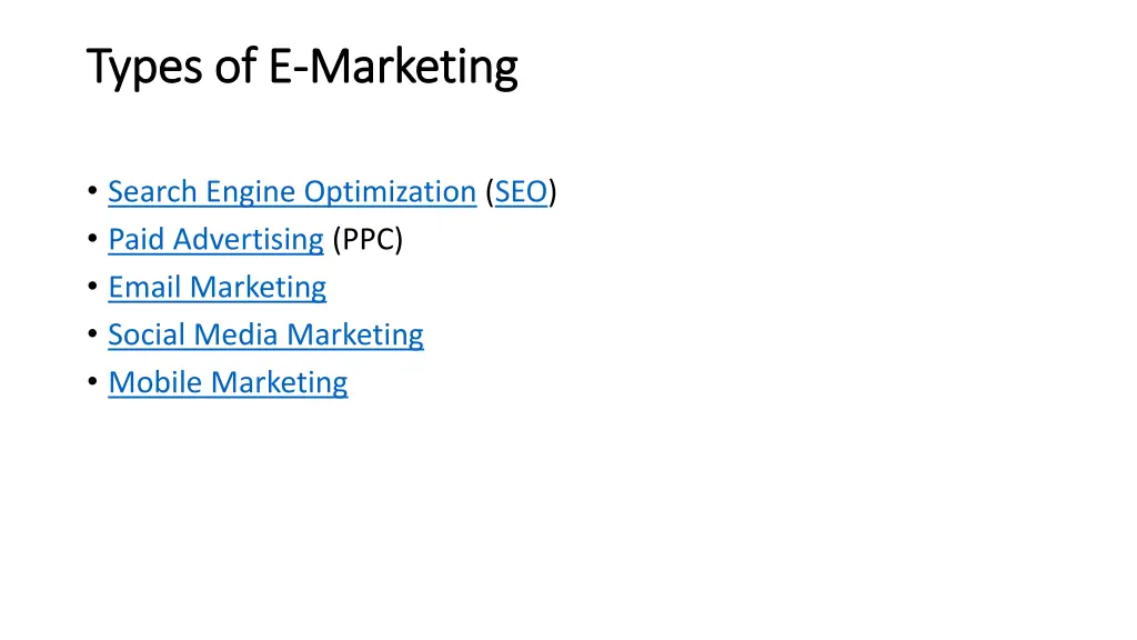 types of e types of e marketing