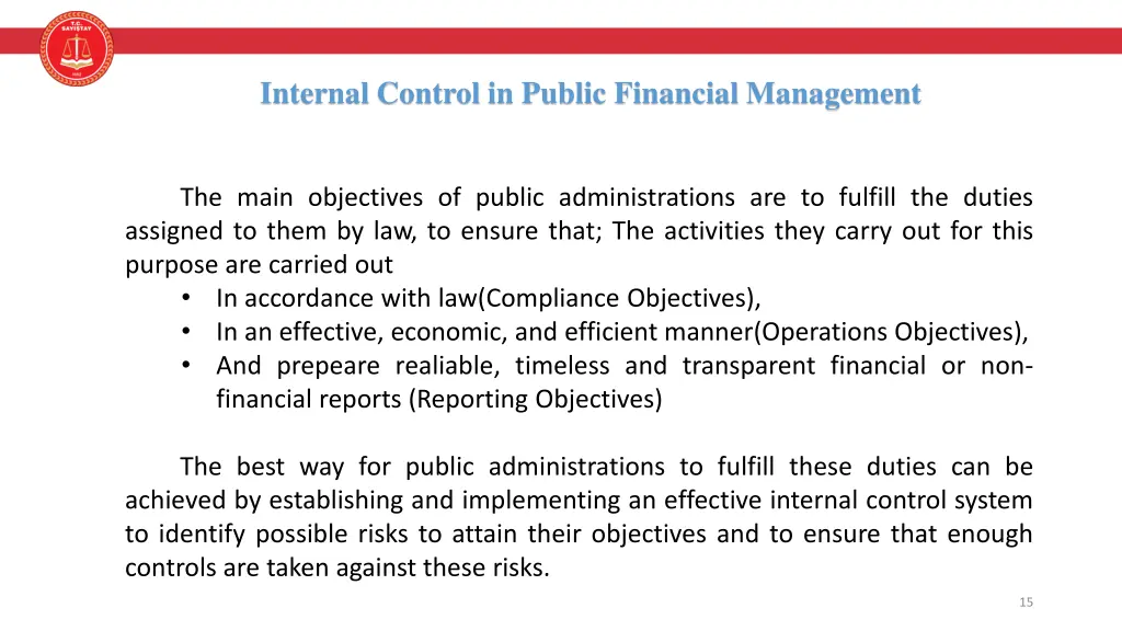 internal control in public financial management