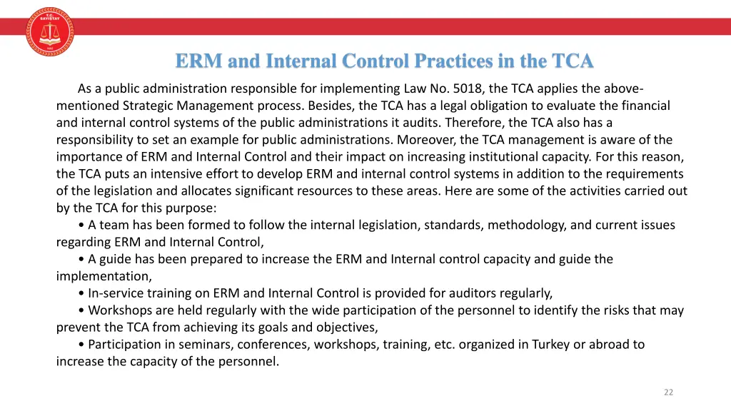 erm and internal control practices in the tca