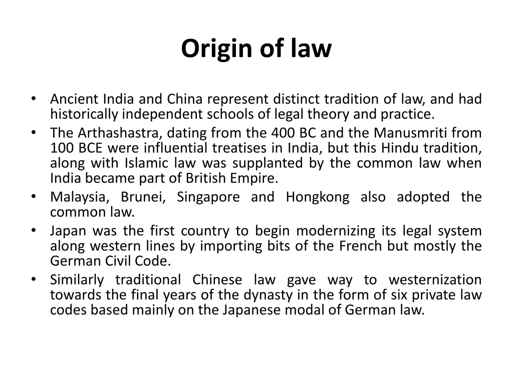 origin of law 1