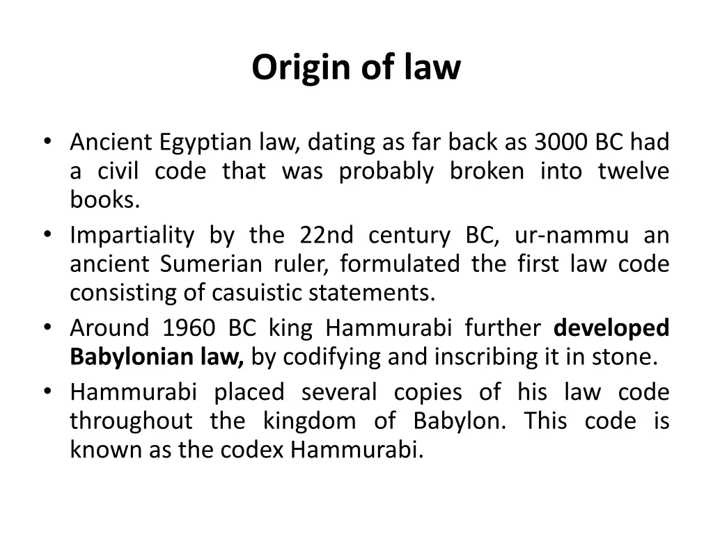 origin of law