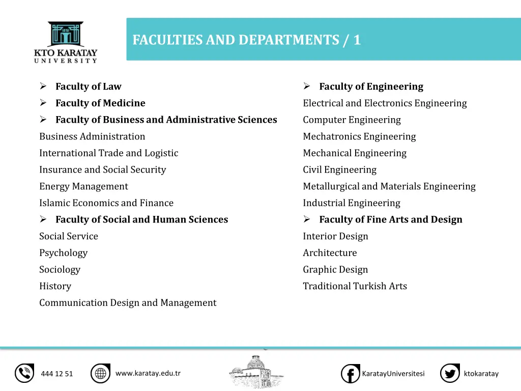 faculties and departments 1