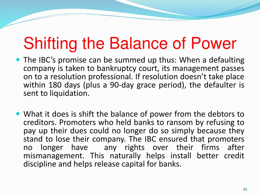 shifting the balance of power the ibc s promise