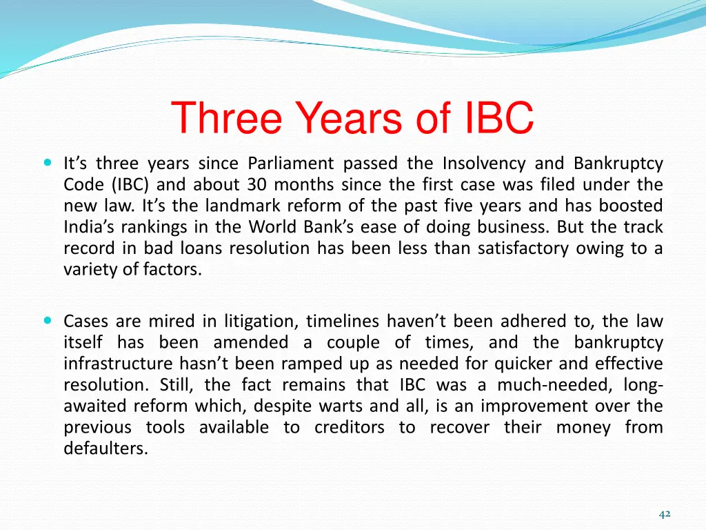 three years of ibc