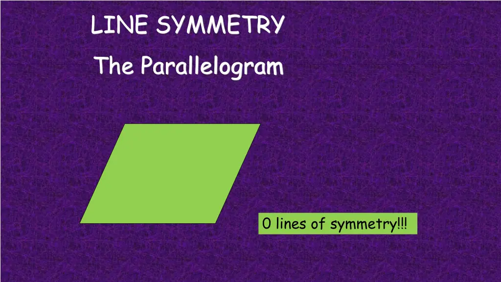 line symmetry the parallelogram