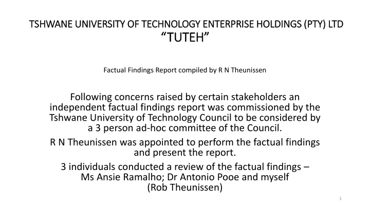 tshwane university of technology enterprise