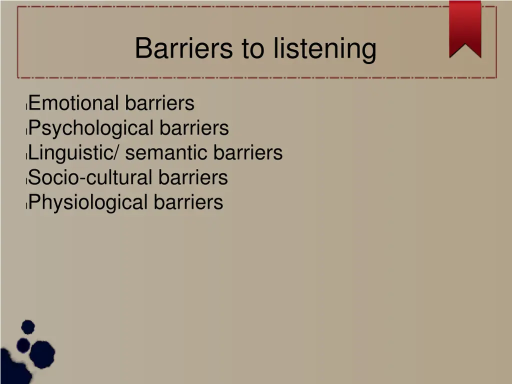 barriers to listening