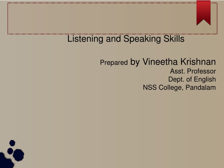 listening and speaking skills