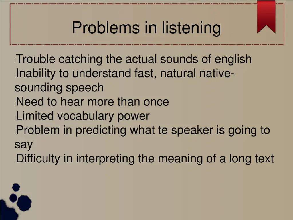 problems in listening