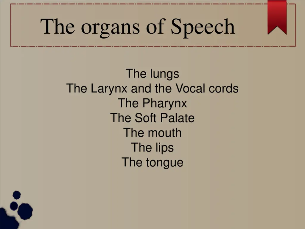 the organs of speech