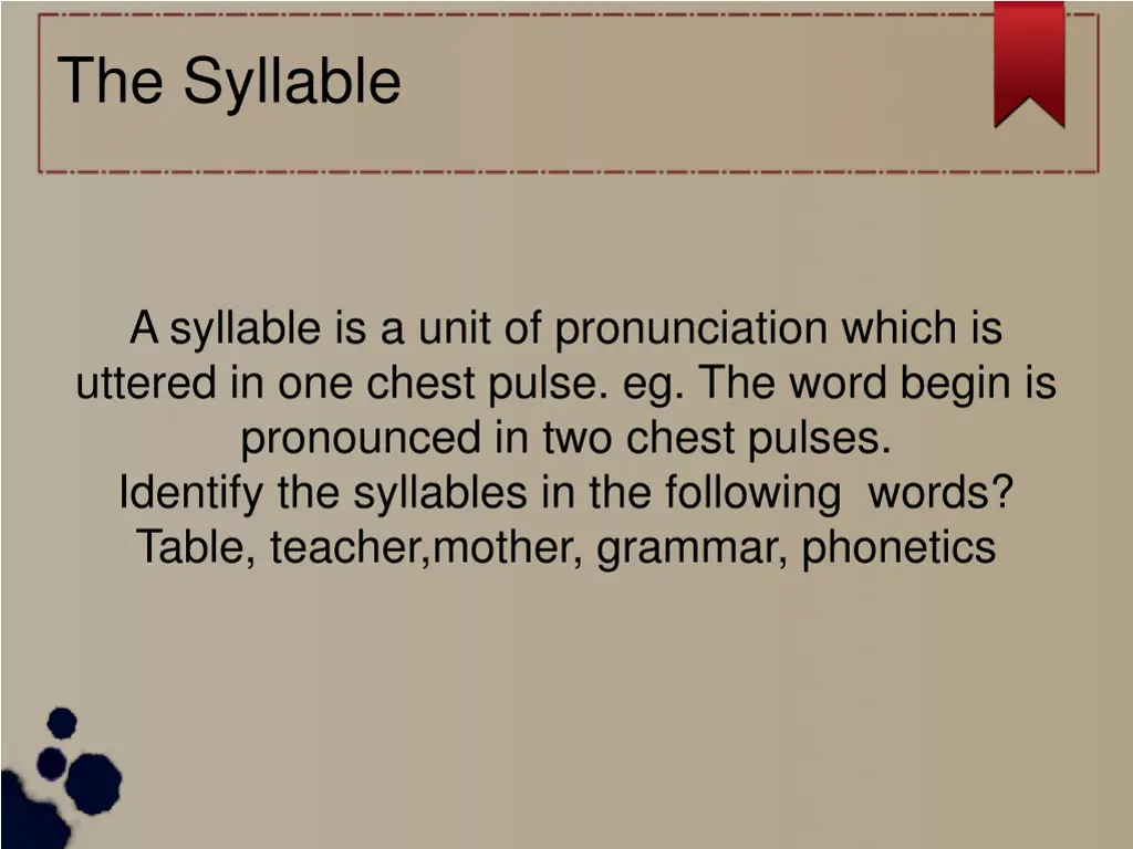 the syllable