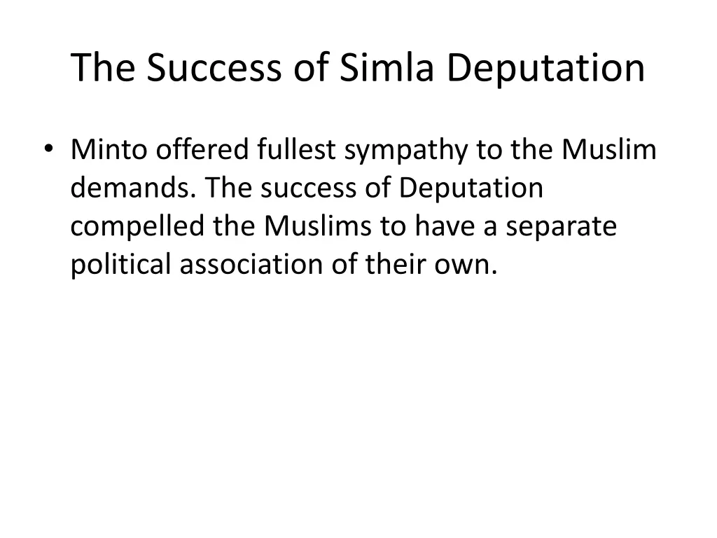 the success of simla deputation