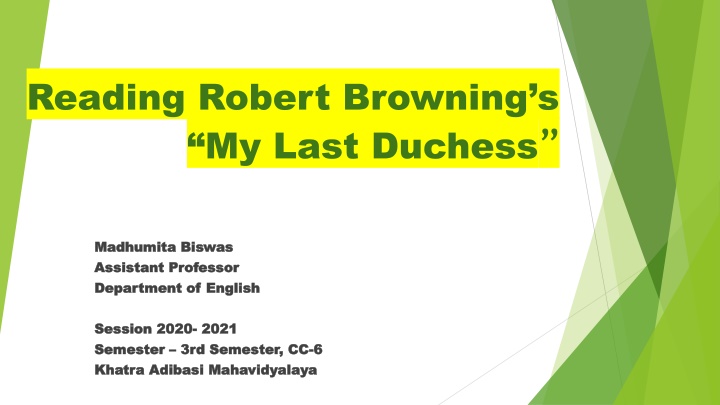 reading robert browning s my last duchess