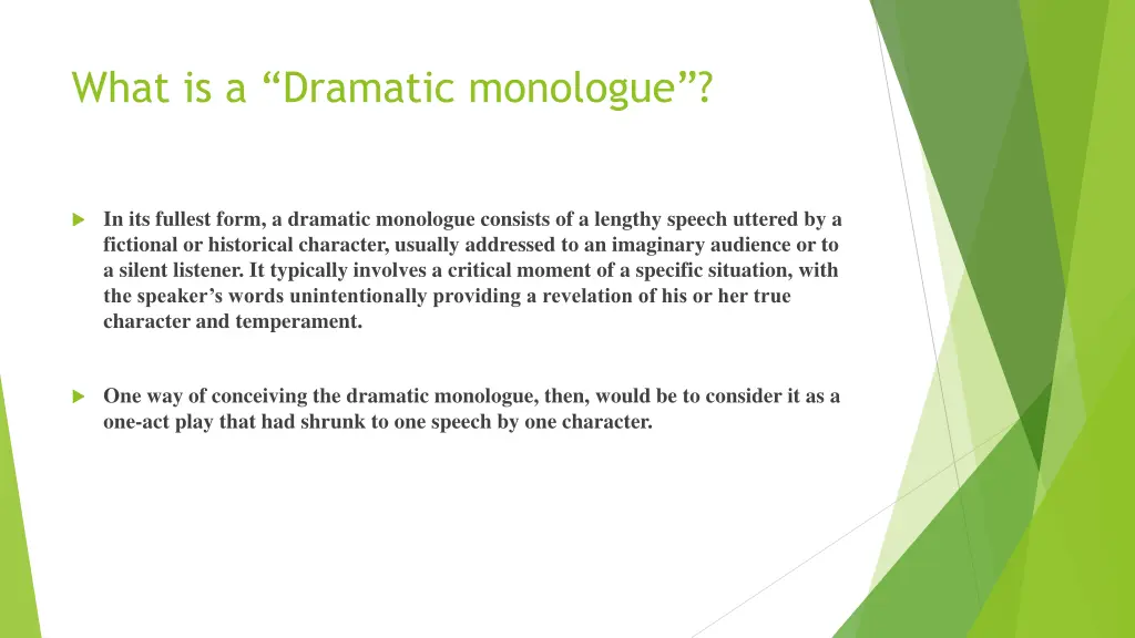 what is a dramatic monologue