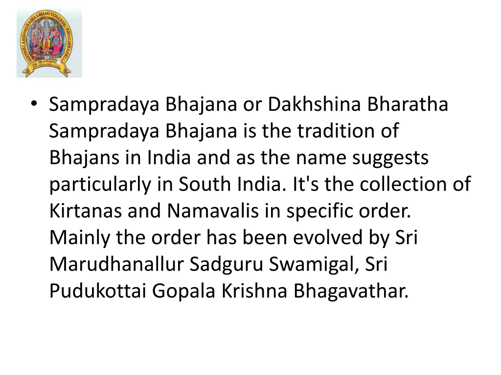 sampradaya bhajana or dakhshina bharatha