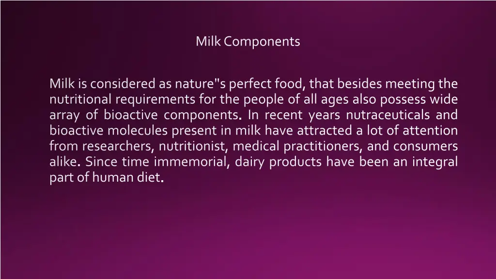 milk components