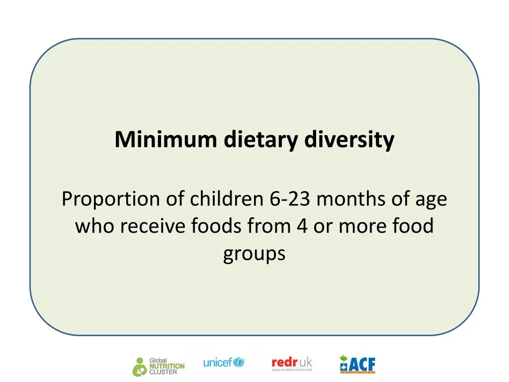 minimum dietary diversity