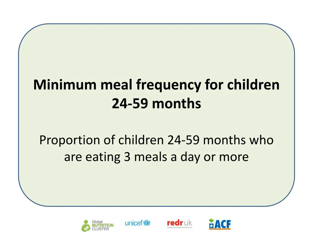 minimum meal frequency for children 24 59 months